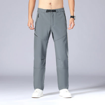 Comfortable Mens Cargo Pants Relaxed Fit Zip Pockets