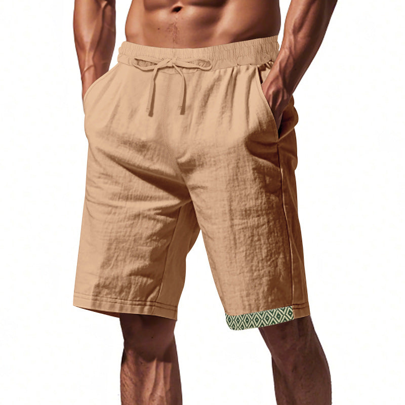 Relaxed Fit Linen Shorts with Adjustable Waistband