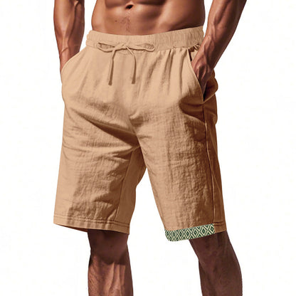 Relaxed Fit Linen Shorts with Adjustable Waistband