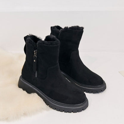 Ladies Suede Slip On Ankle Boots