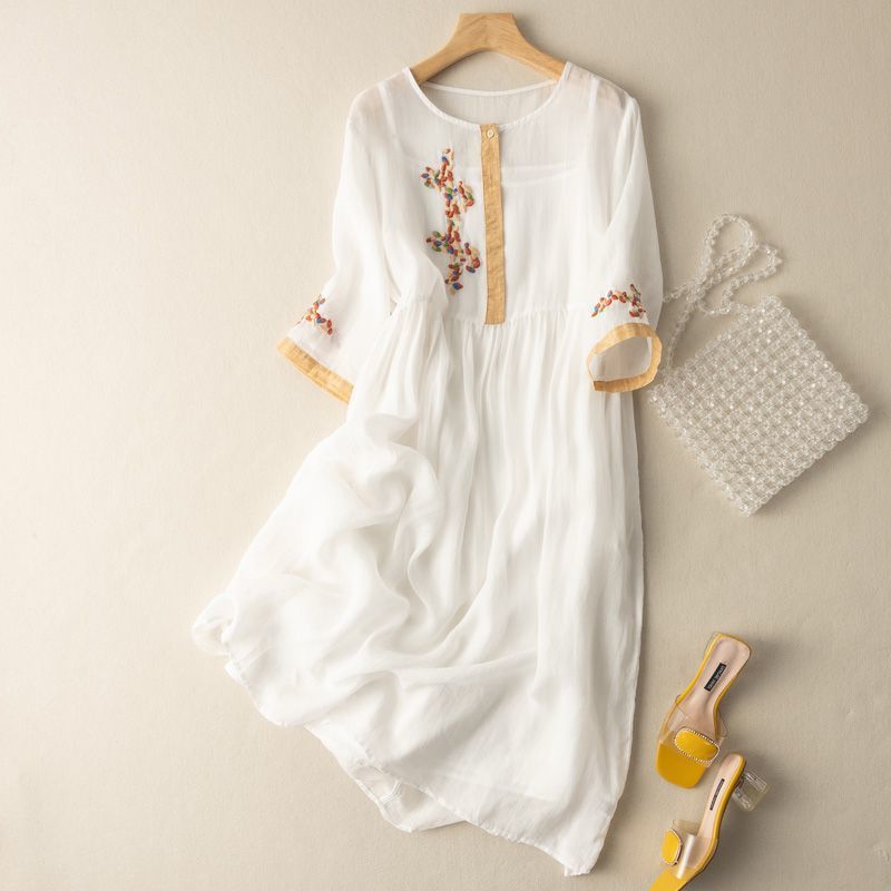 Elegant Floral Mid Length Dress