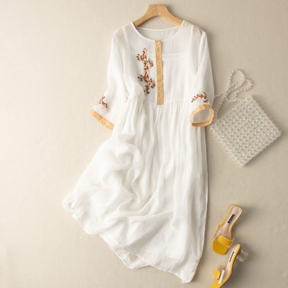 Elegant Floral Mid Length Dress