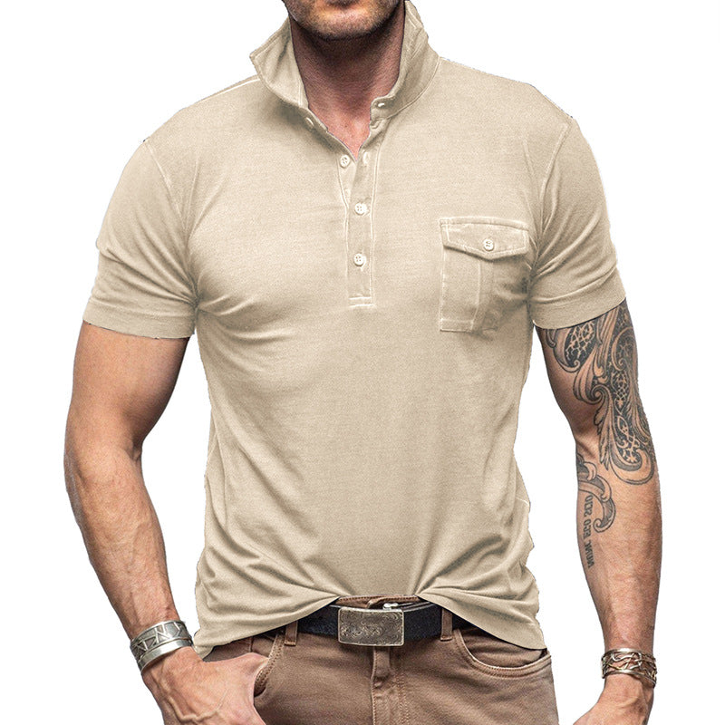 Slim Fit Men's Breathable Polo Shirt with Pocket