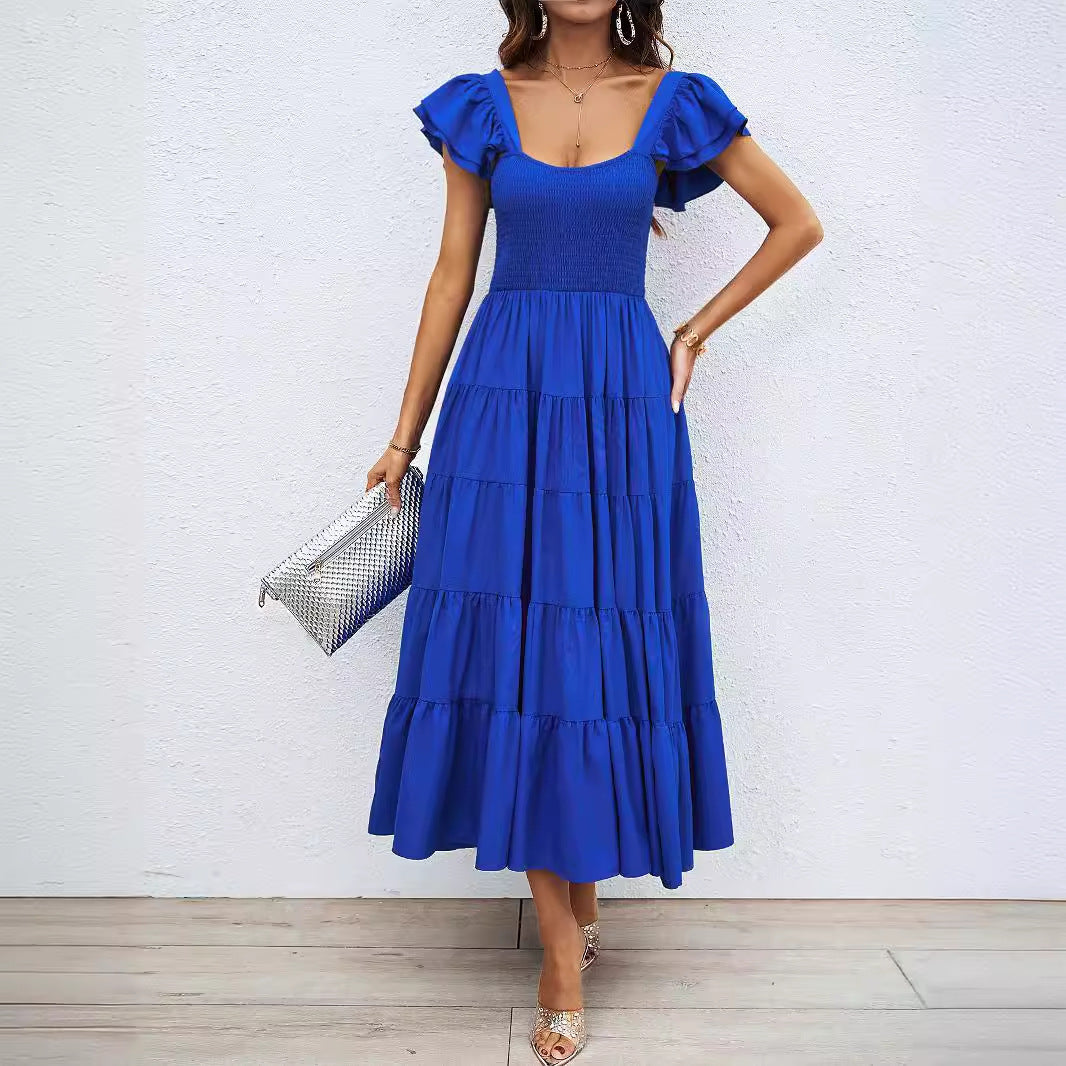 Floral Maxi Dress for Women with Elastic Waist