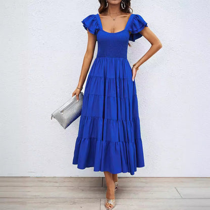 Floral Maxi Dress for Women with Elastic Waist