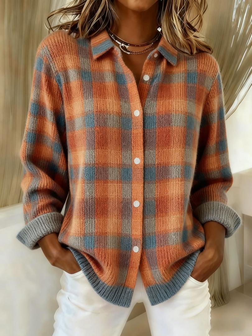 Classic Checked Women's Blouse - Olytrend
