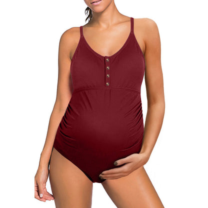 Comfortable Pregnancy Swimwear Full Coverage Stretch Suit