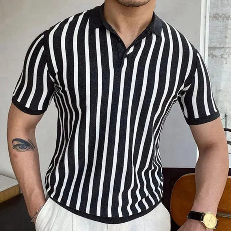 Men's Slim Fit Striped Polo Shirt - Nocini