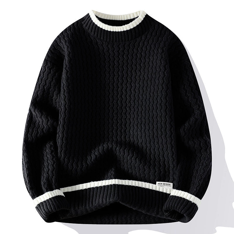 Casual Fit Crew Neck Striped Sweater