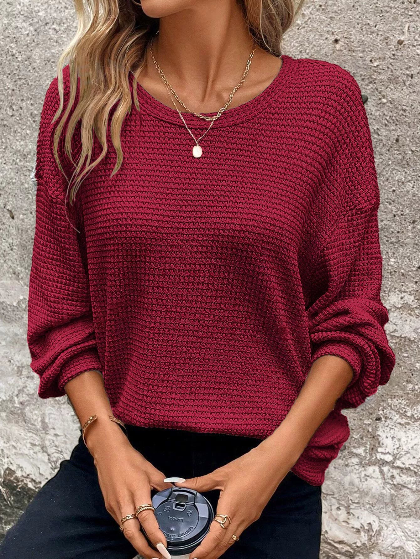 Cozy Women's Oversized Crew Neck Sweater