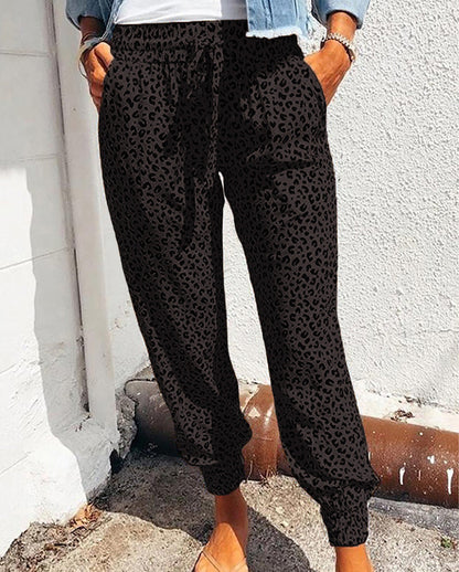 Soft Leopard Print Yoga Pants for Women
