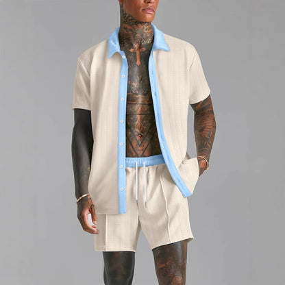 Men's Casual Shorts and Shirt Set – Loose Fit – Lightweight Fabric