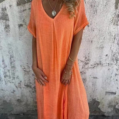 Relaxed Fit V-neck Summer Dress