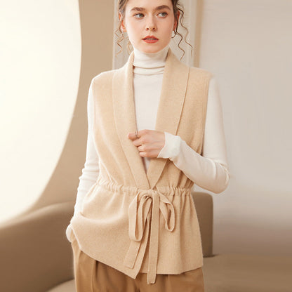Comfy Women's Vest with Soft Shawl Collar Design