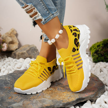 Women's Leopard Print Low Top Sneakers
