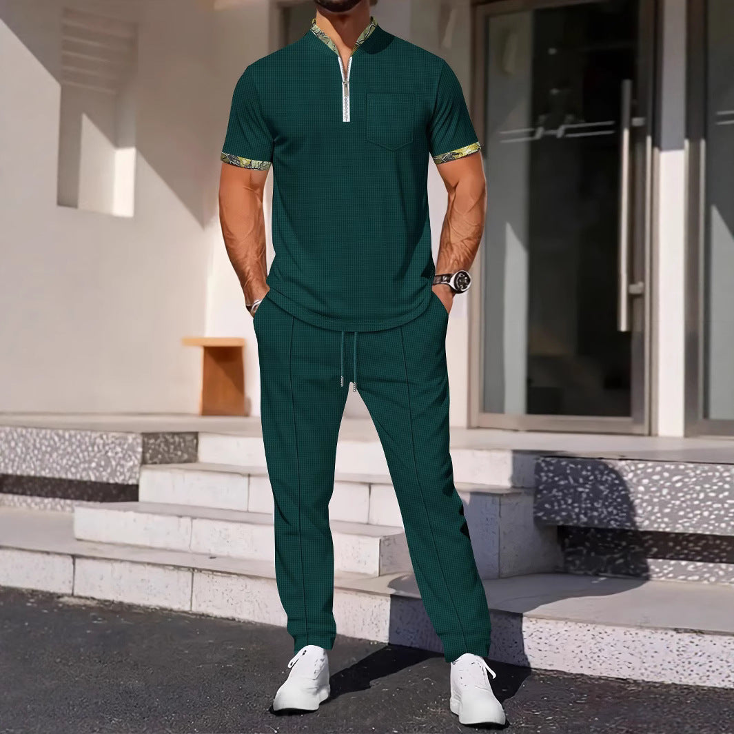 Men's Athletic Fit Tracksuit with Zip Top and Pants
