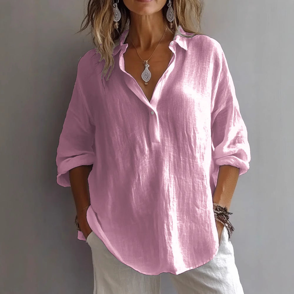 Relaxed Fit Women's Long Sleeve Casual Top