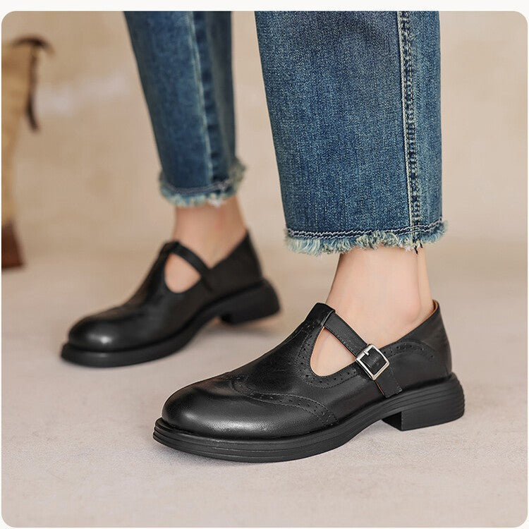 Comfortable Low Heel Ankle Strap Mary Jane Shoes for Women