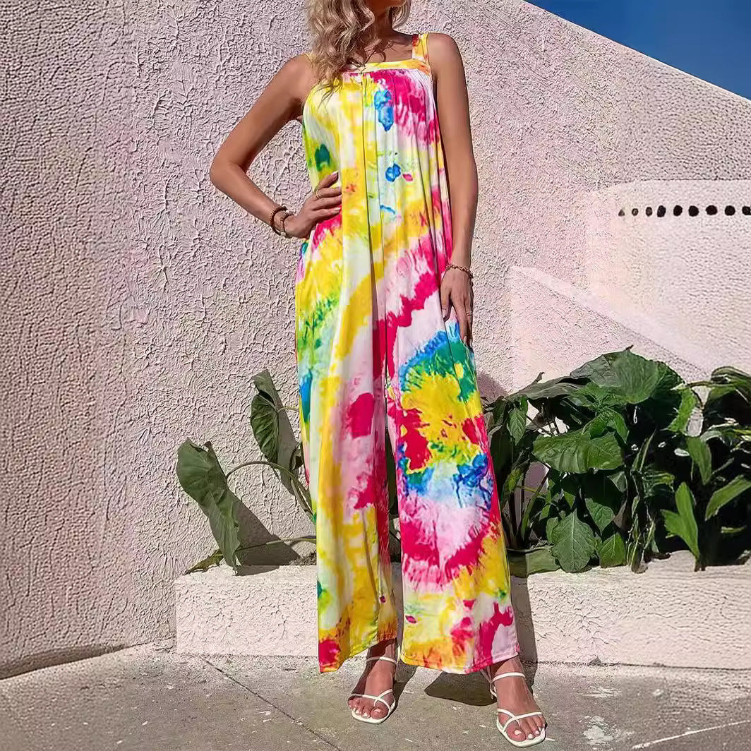 Comfortable Women's Sleeveless Wide Leg Jumpsuit - Nocini