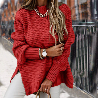 Soft Crew Neck Cable Sweater for Women - Nocini