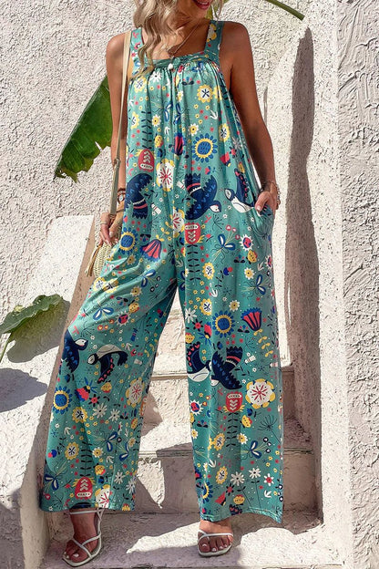 Comfortable Women's Sleeveless Wide Leg Jumpsuit
