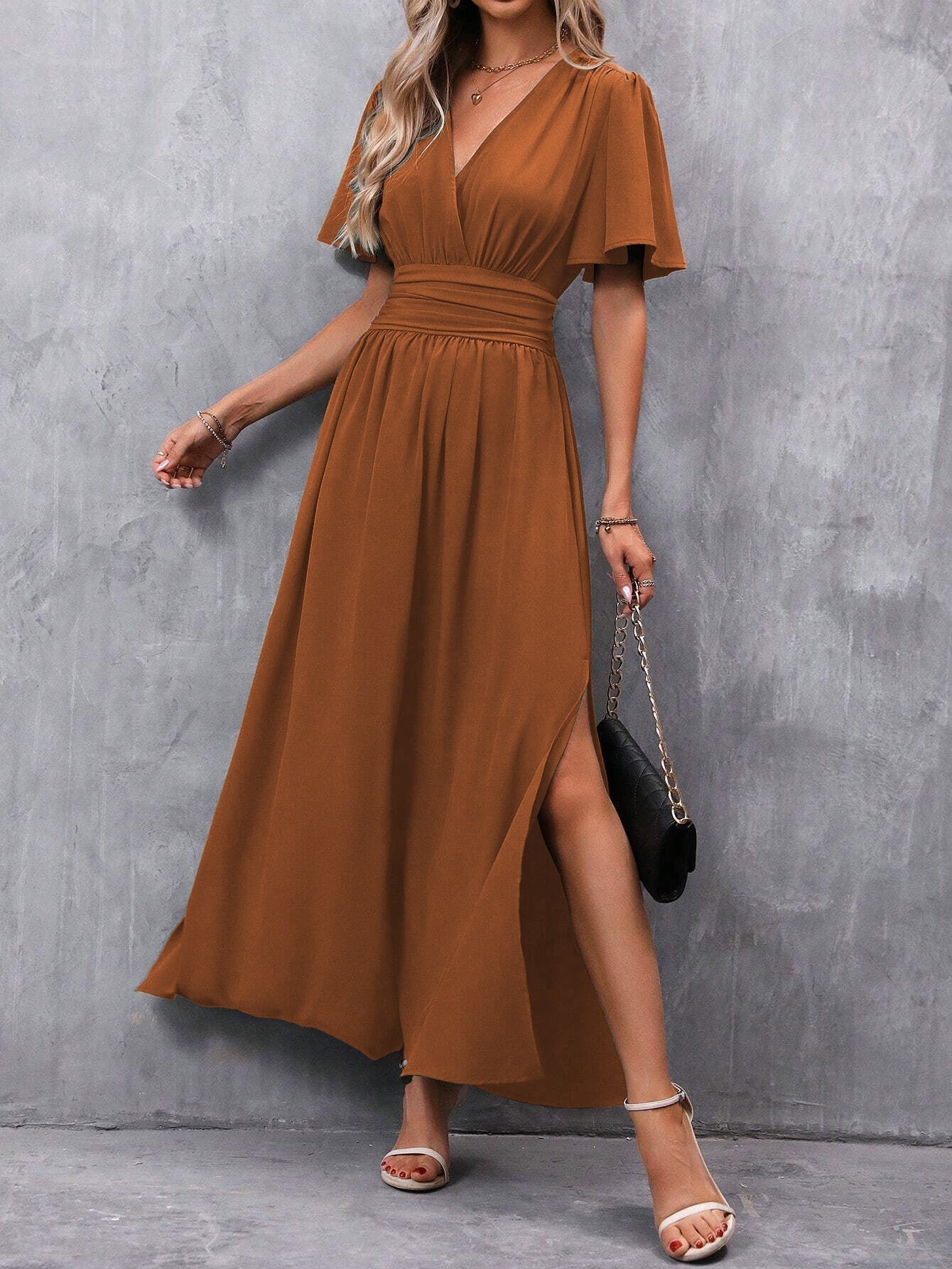 Ladies' Chic V-Neck Long Dress