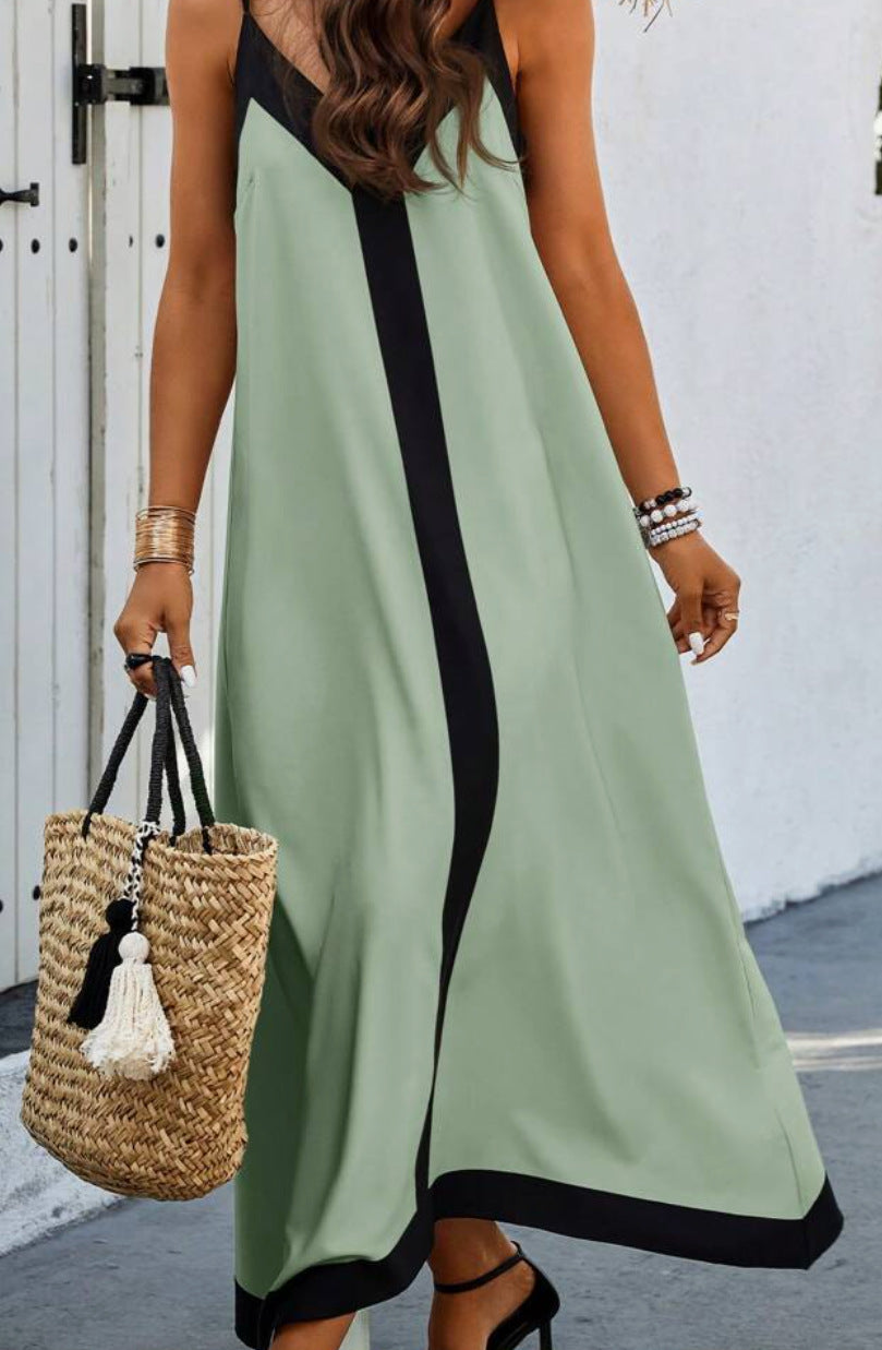 Comfortable V-Neck Midi Dress for Women