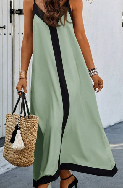 Comfortable V-Neck Midi Dress for Women