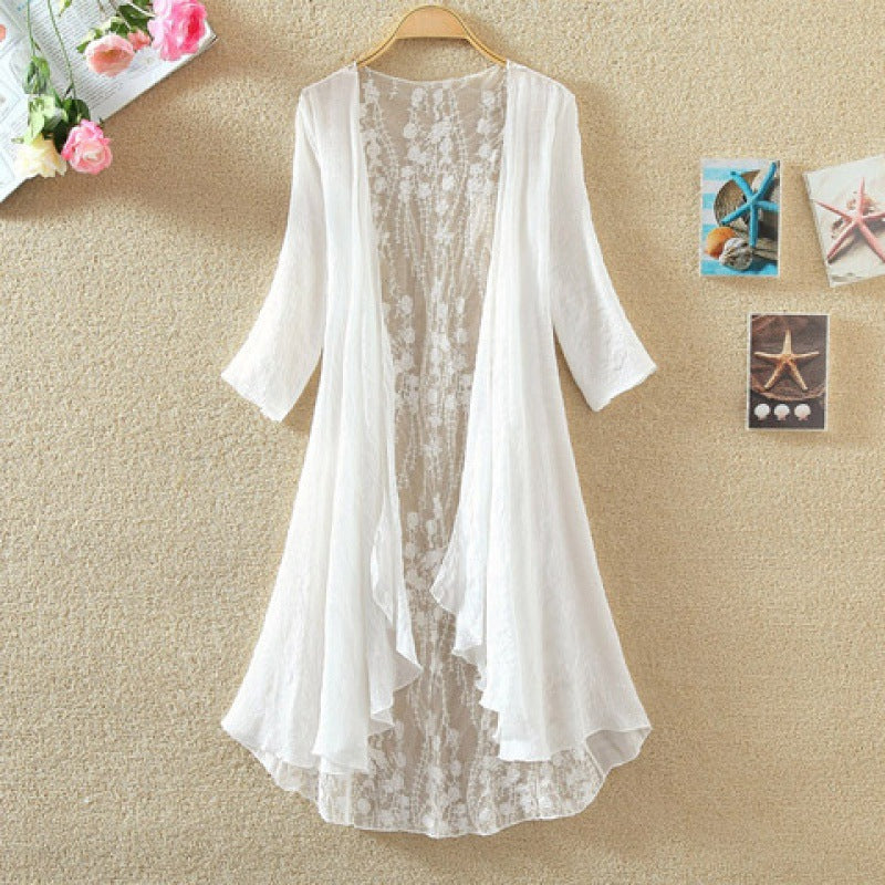Soft Women's Open Front Lace Cardigan Sweater - Nocini