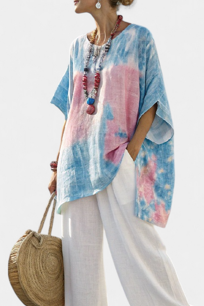 Vantrel | Soft Breathable Linen Top & Casual Stripe Pants
