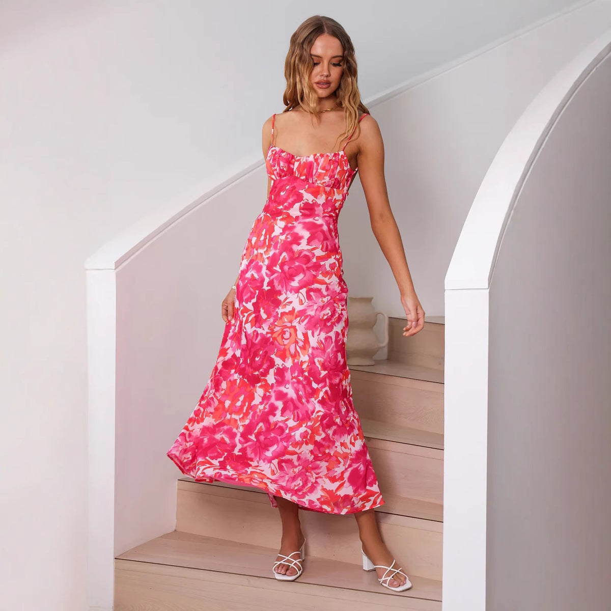 Elegant Satin Slip Dress with Thin Straps