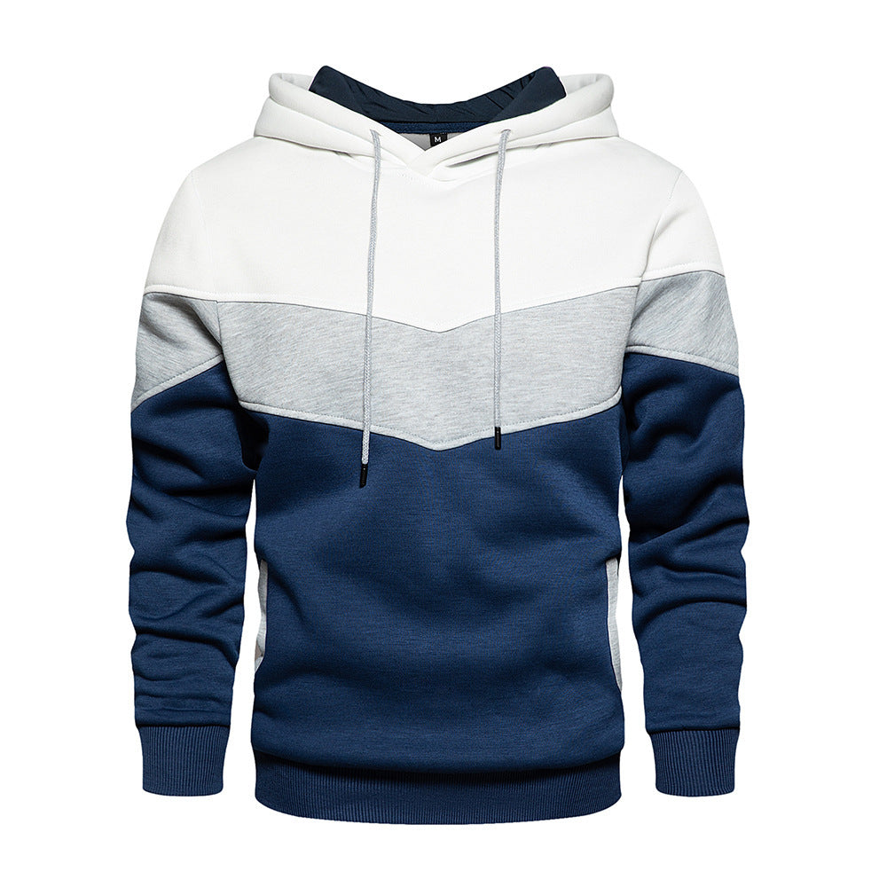 Relaxed Fit Men's Colorblock Hoodie with Pockets