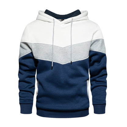Relaxed Fit Men's Colorblock Hoodie with Pockets