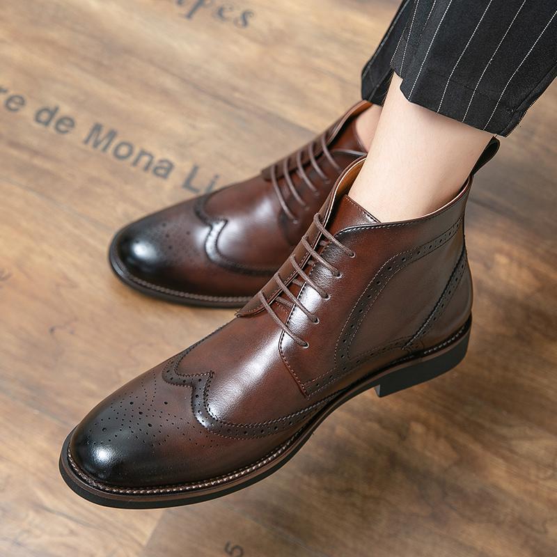 Classic Brown Leather Ankle Boots - Nocini