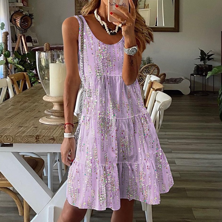 Loose Fit Sleeveless Summer Dress for Women