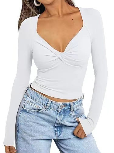 Fitted Women's V-Neck Long Sleeve Tee