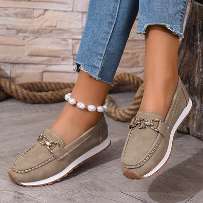 Luxurious Women's Slip On Loafers Comfortable Leather Shoes