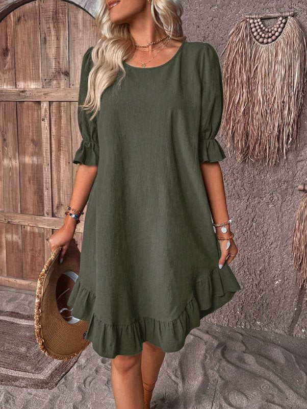 Comfortable Women's Casual Midi Dress with Loose Fit