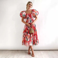Loose Fit Off Shoulder Maxi Dress with Flowy Skirt
