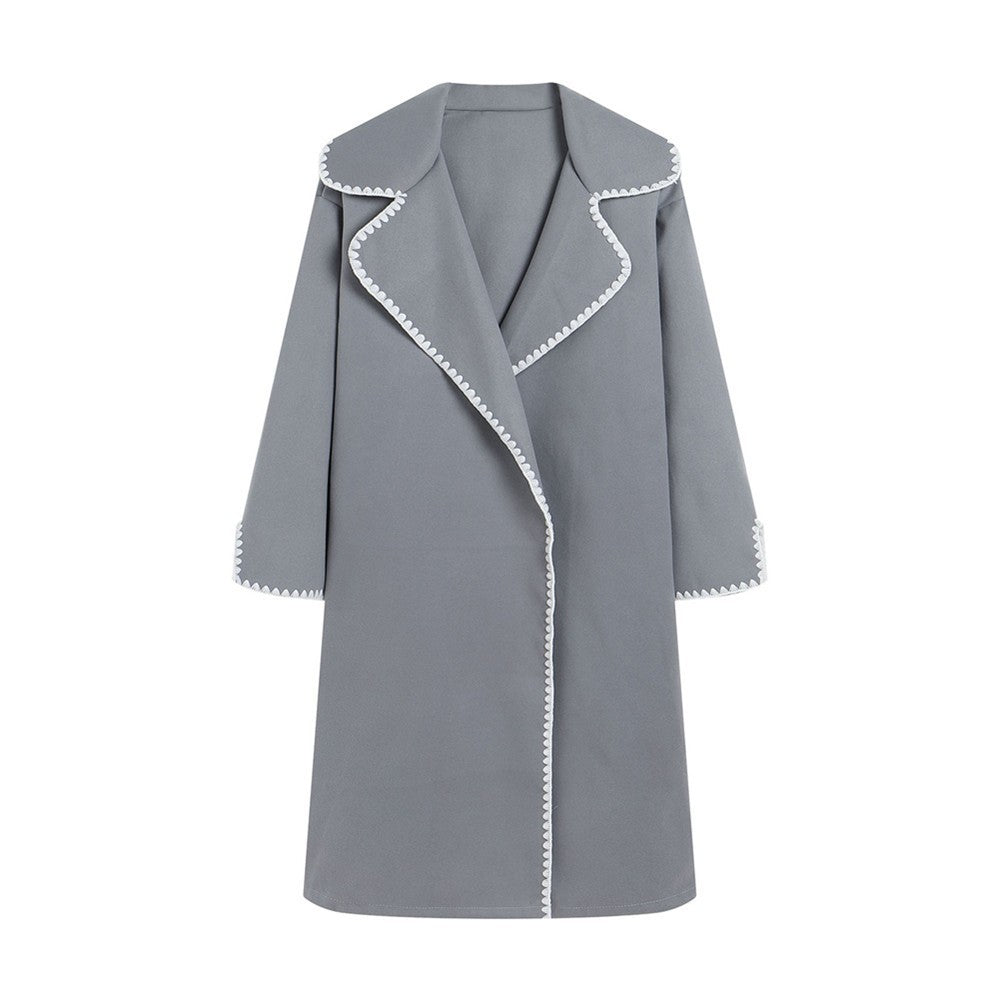 Relaxed Fit Women's Open Front Wool Jacket