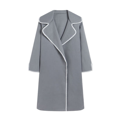 Relaxed Fit Women's Open Front Wool Jacket