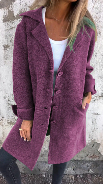 Classic Wool Blend Overcoat for Women