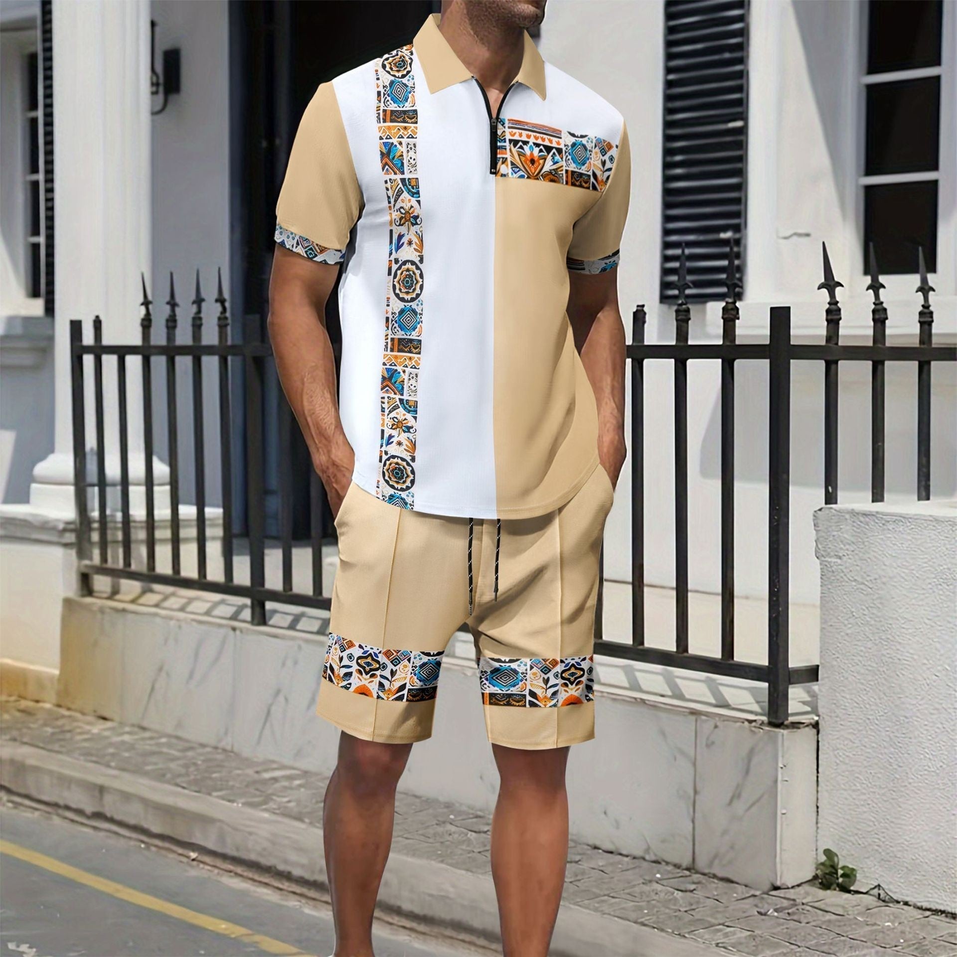 Mens Casual Summer Shirt and Shorts Set - Nocini