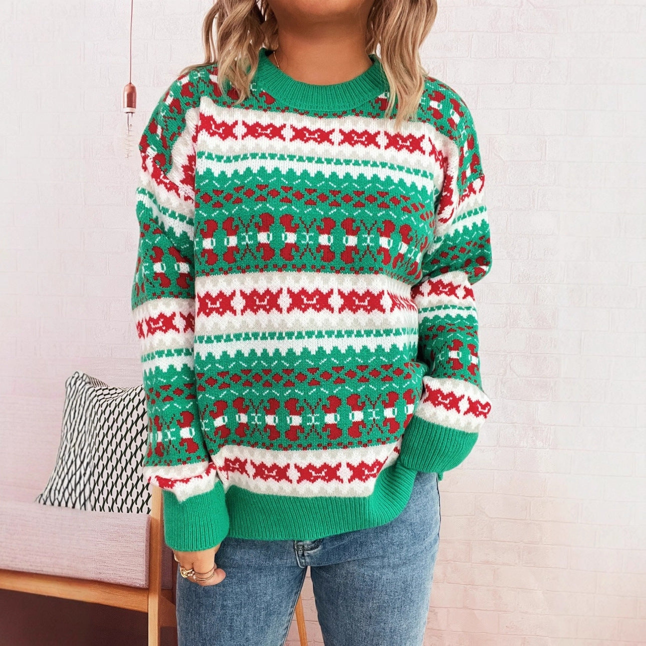 Cozy Holiday Crew Neck Sweater - Nocini