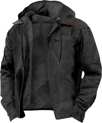 Casual Fit Fleece Hoodie Jacket with Utility Pockets