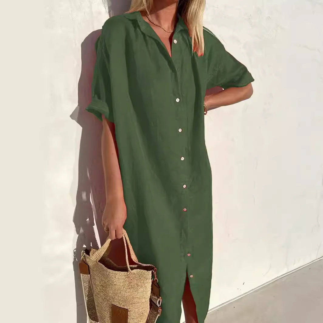 Casual Cotton Short Sleeve Dress