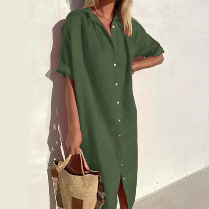 Casual Cotton Short Sleeve Dress