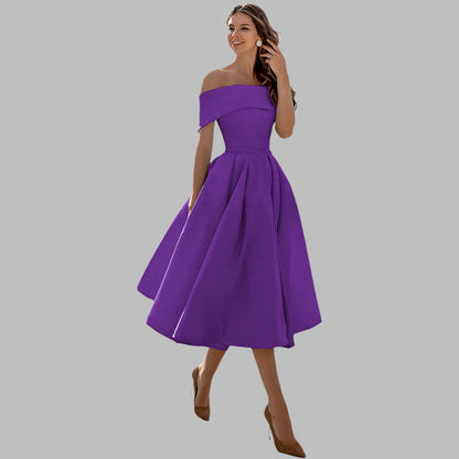 Elegant Satin Formal Evening Gown