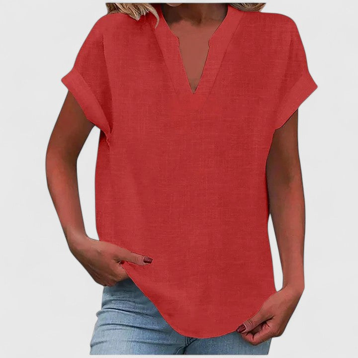 Elegant V-Neck Top for Women's Daily Wear