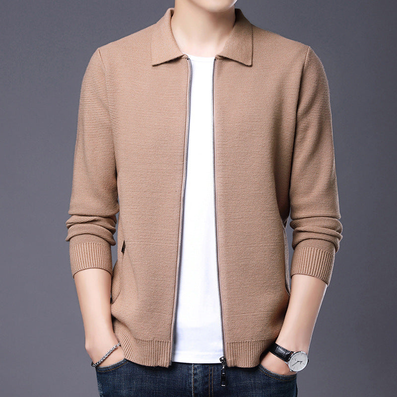 Men's Slim Fit Wool Zip Cardigan - Nocini
